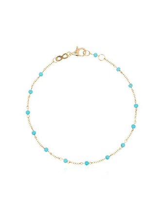Rosa de la Cruz 18kt yellow gold turquoise-dot chain bracelet - FARFETCH