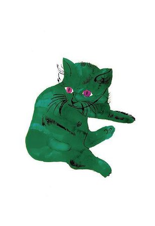 'Cat From "25 Cats Named Sam and One Blue Pussy" , c. 1954 (Green Cat)' Print - Andy Warhol | AllPosters.com