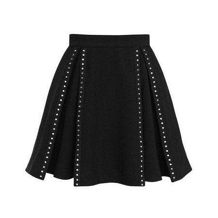 pleated studded skirt