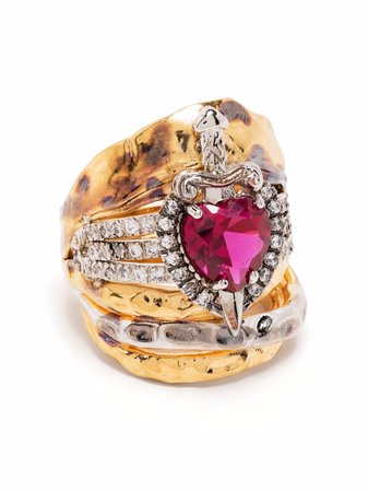 Dsquared2 crystal-embellished Stacked Ring - Farfetch