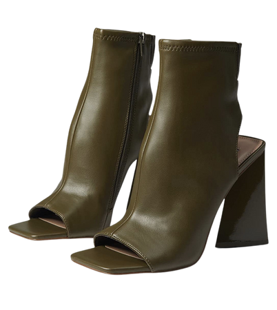 open toe olive boot