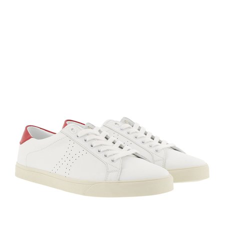 Celine Low Sneakers Leather White/Red in white | fashionette