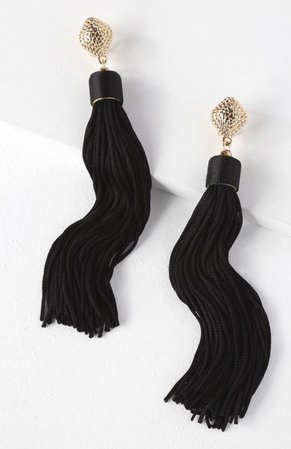black tassle earrings