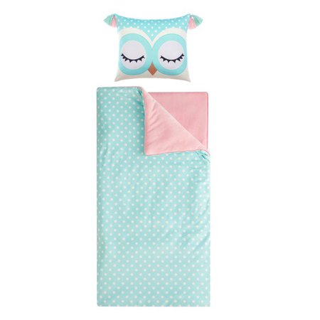 Polka Dot Owl Sleeping Bag with Figural Pillow for Kids by Heritage Club - Walmart.com - Walmart.com