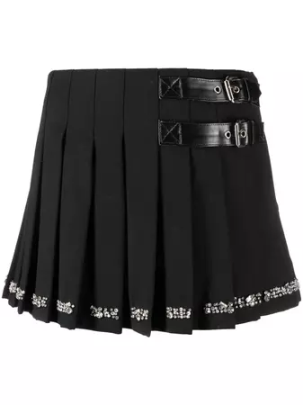 DES PHEMMES crystal-embellished Pleated Skirt - Farfetch
