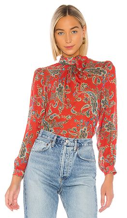 ICONS Objects of Devotion Tess Mcgill Blouse in Red Paisley | REVOLVE