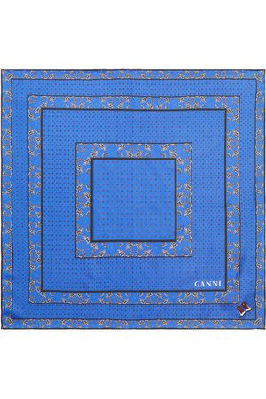 GANNI | Nellieburg printed silk-satin scarf | NET-A-PORTER.COM