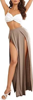 double slit long maxi skirt - Google Search