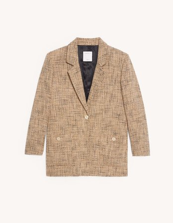Tweed tailored jacket SFPVE00275 Beige - Blazers & Jackets | Sandro Paris
