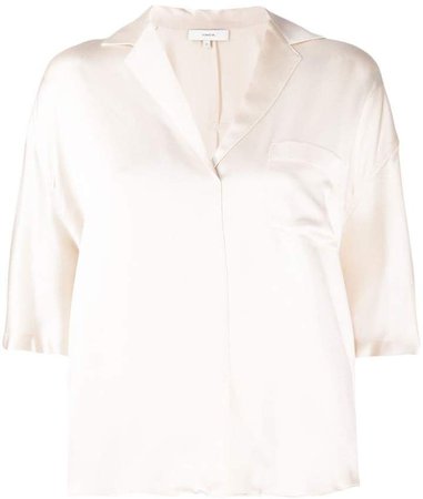 v-neck silk blouse