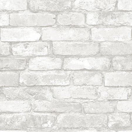 NuWallpaper NU1653 Grey and White Brick Peel & Stick Wallpaper, Wallpaper - Amazon Canada