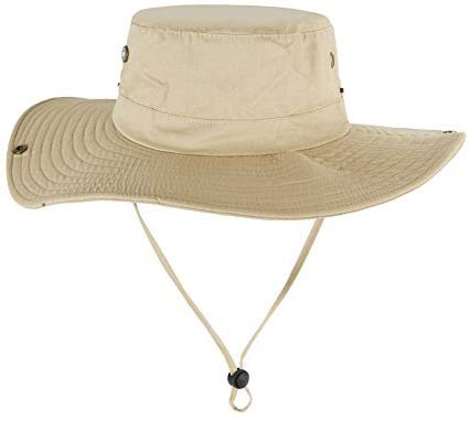 Fishing Bucket Sun Boonie Hat Wide Brimmed Outdoor Summer UV Protection Cap with Side Snap Chin Cord (Off White): Amazon.ca: Sports & Outdoors