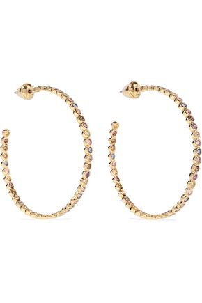 14-karat gold-plated crystal hoop earrings | NOIR JEWELRY | Sale up to 70% off | THE OUTNET