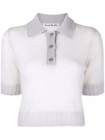 Acne Studios sheer knitted polo shirt - FARFETCH