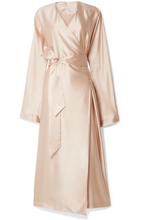 La Collection | Eleni belted silk-satin wrap dress | NET-A-PORTER.COM