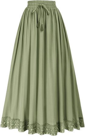 Amazon.com: Long Maxi Skirt for Women Renaissance Medieval Vintage Flowy Skirt Light Blue S : Clothing, Shoes & Jewelry