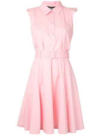 Shop pink Paule Ka sleeveless belted shirt dress with Express Delivery - Farfetch