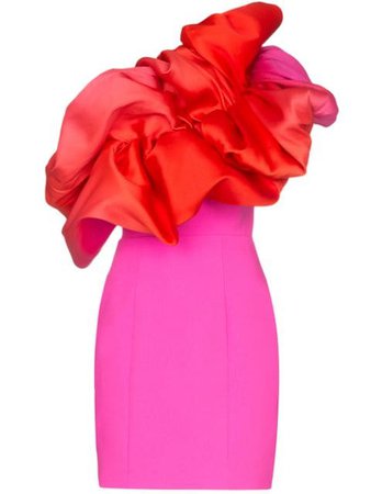 Solace London Finley Ruffled Mini Dress OS25079 Pink | Farfetch