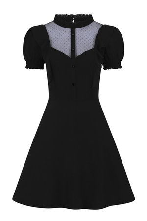 Elana Black Gothic Dress by Hell Bunny | Ladies Gothic