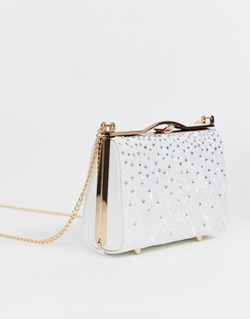 ALDO Etrotard white occasion lace clutch bag | ASOS