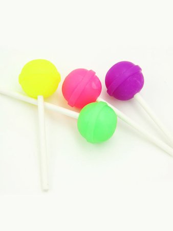 Random Color Lollipop Shaped Eraser 6pcs
