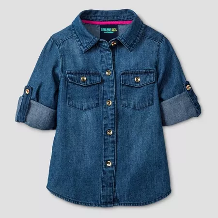 Toddler Girls' Denim Button-Down Shirt - Genuine Kids® from OshKosh Blue : Target