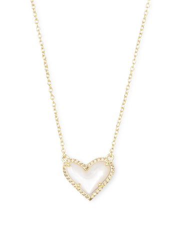 Ari Heart Gold Pendant Necklace in Ivory Mother-of-Pearl | Kendra Scott