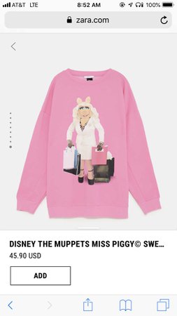 Zara- Miss Piggy Sweatshirt $45.90