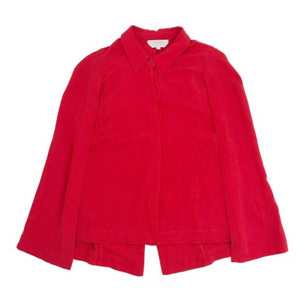 VERONIKA MAINE Women's Bright Red Button Up Cape Blouse Size 10 RRP $220 | eBay