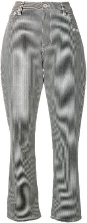stripped tapered trousers