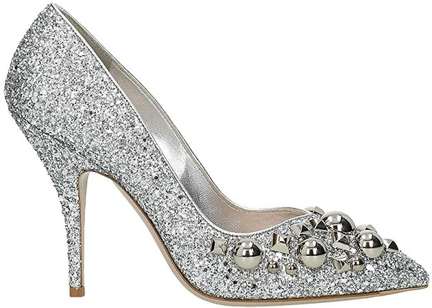 Miu Miu Pumps Women - Glitter (5I242BGLITTERARGENTO) 6 UK Silver: Amazon.co.uk: Shoes & Bags