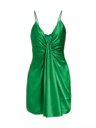 Shop Cinq à Sept Lizzy Draped Silk Minidress | Saks Fifth Avenue