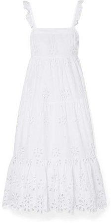 Peyton Broderie Anglaise Cotton-voile Maxi Dress - White
