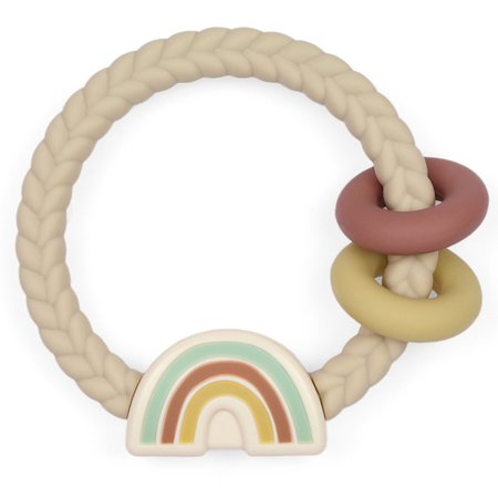 Itzy Ritzy Silicone Teether with Rattle, Neutral Rainbow - Walmart.com