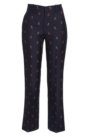 Gucci GG Cherry Cotton & Wool Fil Coupé Pants | Nordstrom