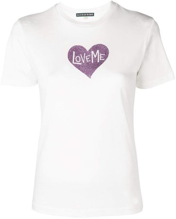 Alexa Chung glitter heart print T-shirt