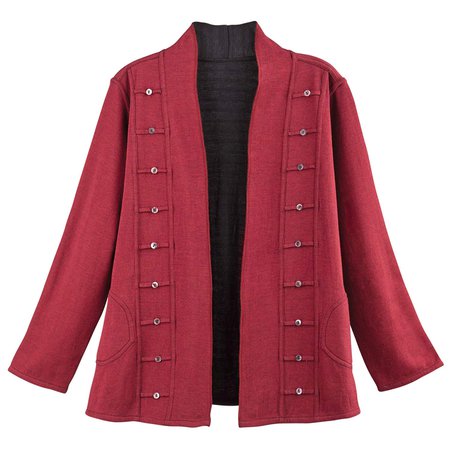 Amazon.com: Parsley & Sage Women's Reversible Open-Front Jacket - Military-Style Coat: Clothing