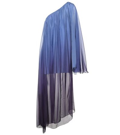 Ancil silk one-shoulder dress
