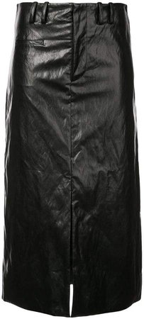 high waisted patent skirt