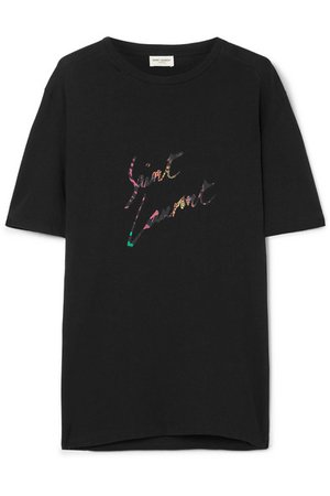 Saint Laurent | Printed cotton-jersey T-shirt | NET-A-PORTER.COM