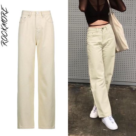 Rockmore Brown Vintage Baggy Jeans Women 90s Streetwear Pockets Wide L – oxtli