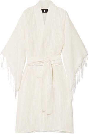 SU Paris | Kimo fringed cotton-gauze kimono | NET-A-PORTER.COM