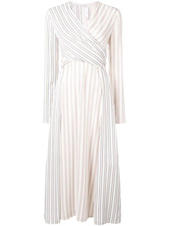 White Victoria Beckham Long Sleeve Wrap Dress | Farfetch.com