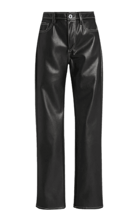 Black leather jeans