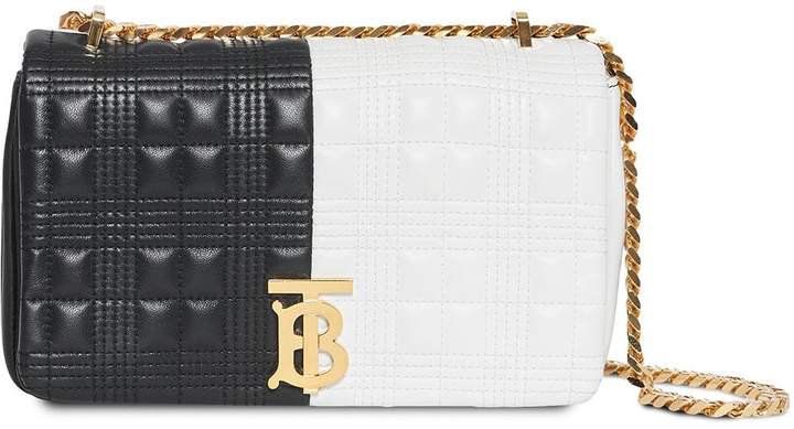 small quilted two-tone cross body bag