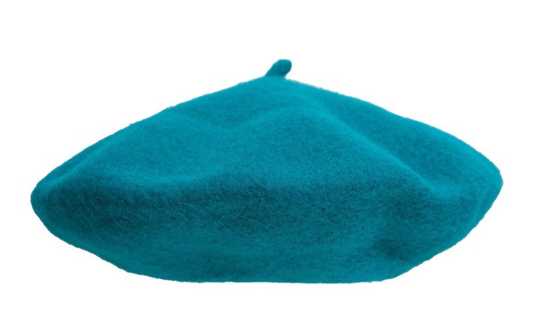 Wool beret with antenna - Turquoise