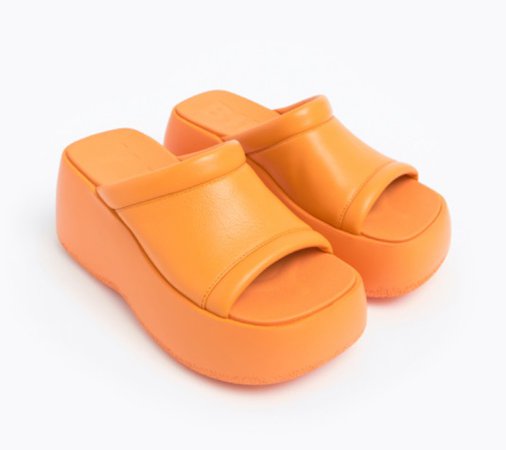 bimbaylola orange platform sandal