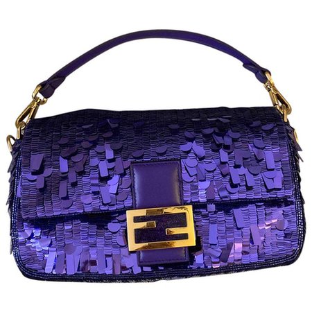 Baguette glitter mini bag Fendi Purple in Glitter - 9117738