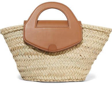 HEREU - Net Sustain Alqueria Leather-trimmed Woven Straw Tote