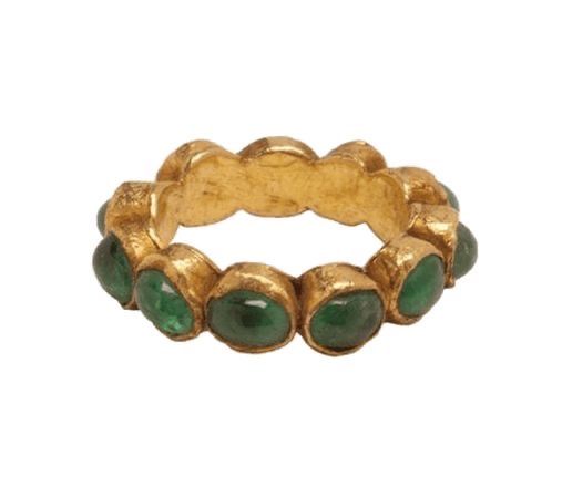 green & gold multi stone antique ring